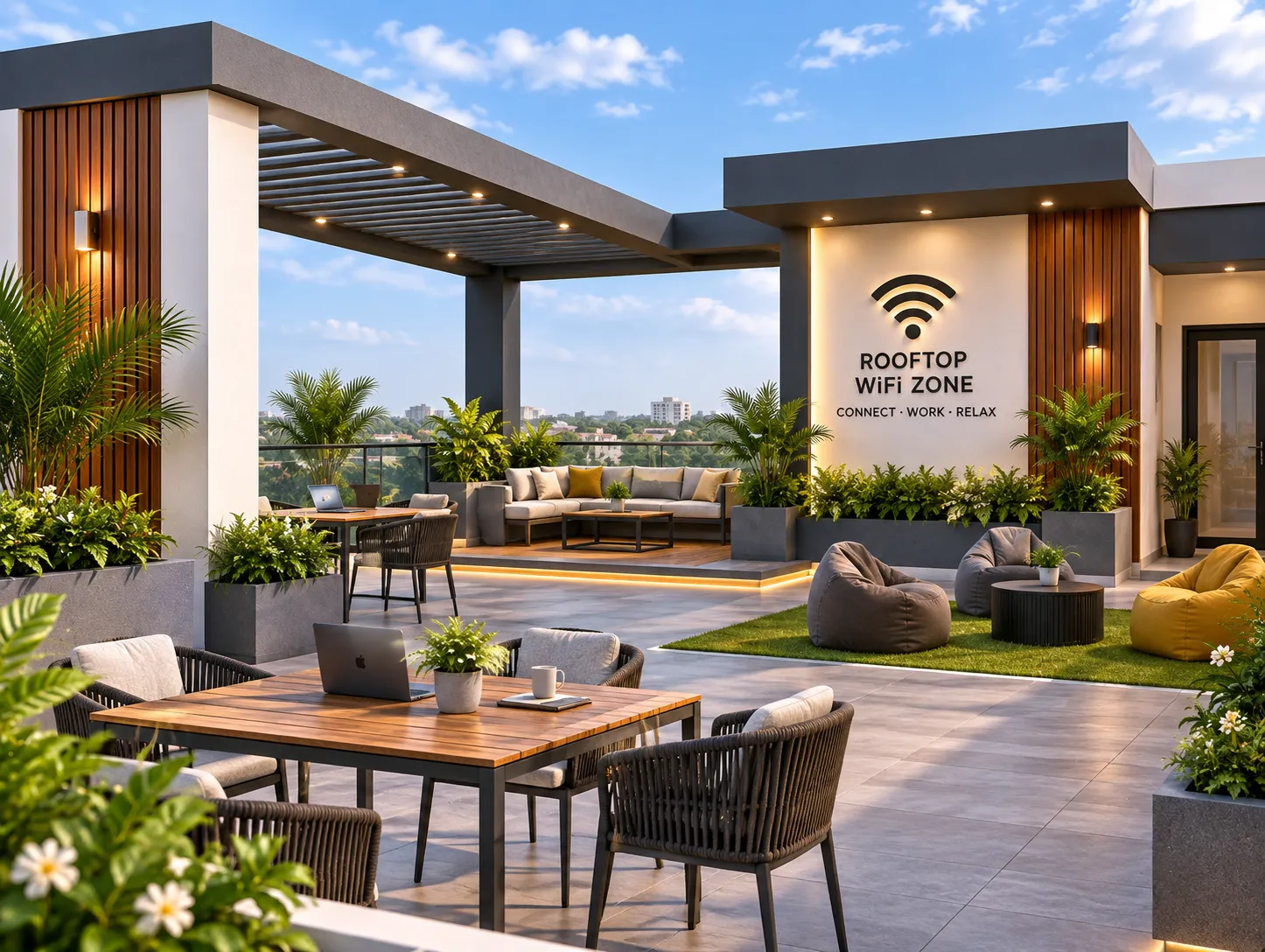 Rooftop Free wifi zone
